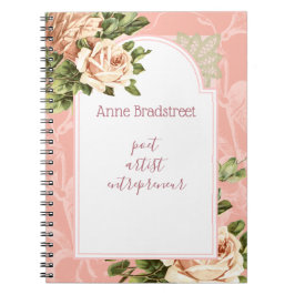 Personalisiert Blush Vintage Rose Notizblock