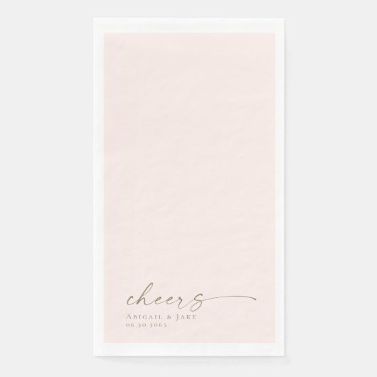 Personalisiert Blush WedgGuest Napkins Serviette (Vorderseite)