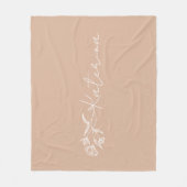 Personalisiert Blütenrosa Blumenbezeichnung Fleecedecke (Vorderseite)
