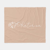 Personalisiert Blütenrosa Blumenbezeichnung Fleecedecke (Vorderseite (Horizontal))