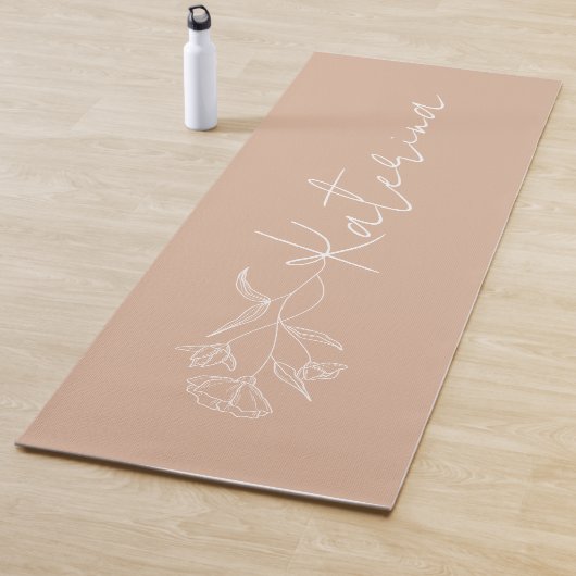 Personalisiert Blütenrosa Blumenbezeichnung Yogamatte (Beispiel)