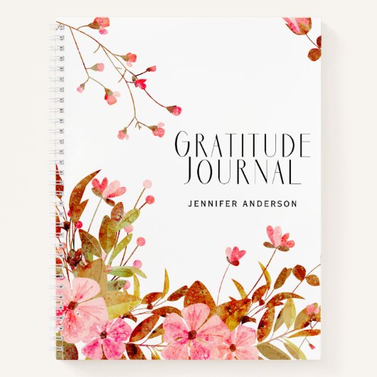 Personalisiert Blütenrosa Blumenrosa Dankeszeitung Notizblock (Vorderseite)