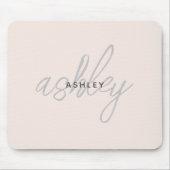 Personalisiert Blütenrosa Monogramm Mousepad (Vorne)