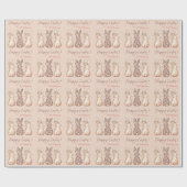 Personalisiert Blütenrosa Sonnenstuhl Ostern Geschenkpapier (Flach)