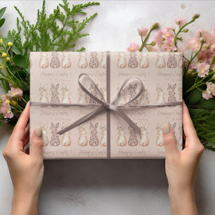 Personalisiert Blütenrosa Sonnenstuhl Ostern Geschenkpapier