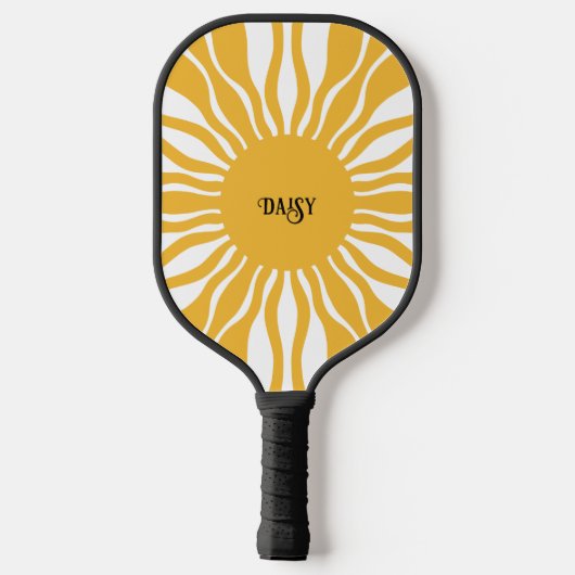 Personalisiert Boho Abstrakt Sun Rays | Retro Pickleball Schläger (Rückseite)