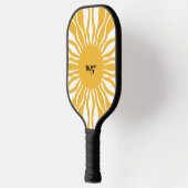 Personalisiert Boho Abstrakt Sun Rays | Retro Pickleball Schläger (Links)