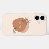 Personalisiert Boho Beige iPhone Case (Rückseite (Horizontal))