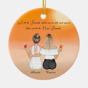 Personalisiert Boho Best Friend-Geschenk Keramik Ornament