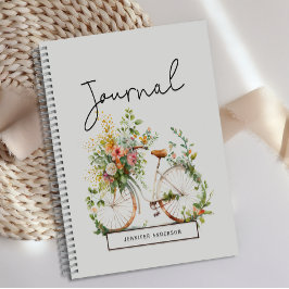Personalisiert Boho Bicycle Floral Journal Notizblock
