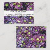 Personalisiert Boho Black und Lila Daises Floral Visitenkarte (Vorne/Hinten)