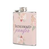 Personalisiert Boho Boho Floral Herzflasenfarbe Flachmann (Links)