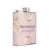 Personalisiert Boho Boho Floral Herzflasenfarbe Flachmann (Rechts)