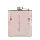 Personalisiert Boho Boho Floral Herzflasenfarbe Flachmann (Rückseite)