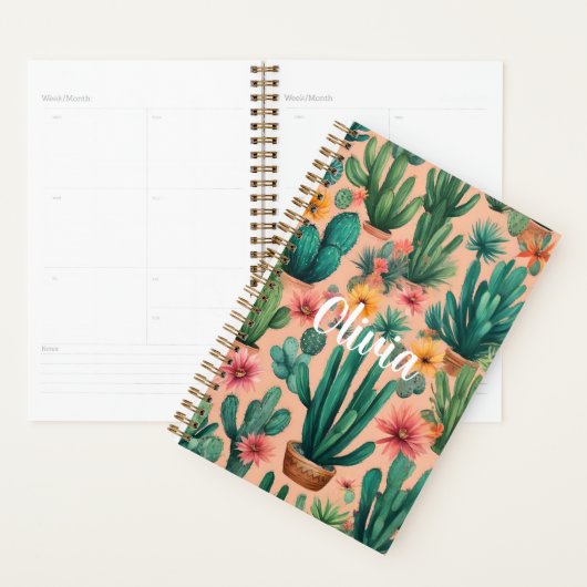 Personalisiert Boho Cactus Art Print Planer (Anzeige)