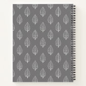 Personalisiert Boho Dark Gray Leaf Journal Notizblock (Rückseite)