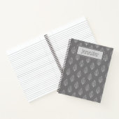 Personalisiert Boho Dark Gray Leaf Journal Notizblock (Innenseite)