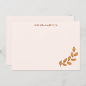 Personalisiert Boho Earthy Vine Custom Wedding Nam Dankeskarte (Vorne/Hinten)