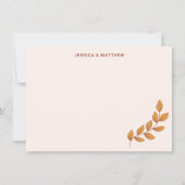 Personalisiert Boho Earthy Vine Custom Wedding Nam Dankeskarte (Vorderseite)