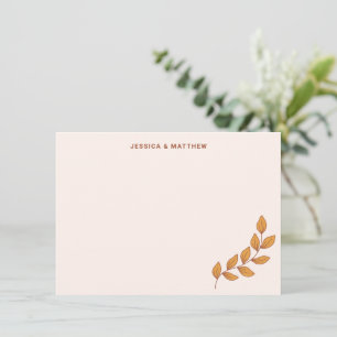 Personalisiert Boho Earthy Vine Custom Wedding Nam Dankeskarte