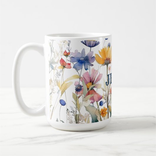 Personalisiert Boho Fall Wildblume Bridesmaid Gift Kaffeetasse (Links)