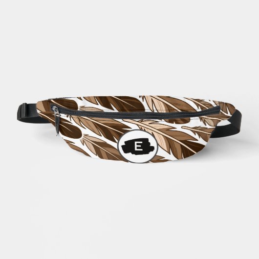 Personalisiert Boho Feather Monogram Fanny Pack Bauchtasche (Vorderseite)