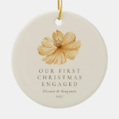 Personalisiert Boho Floral Erster WeihnachtsWeihna Keramik Ornament (Vorne)