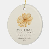 Personalisiert Boho Floral Erster WeihnachtsWeihna Keramik Ornament (Links)