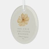 Personalisiert Boho Floral Erster WeihnachtsWeihna Ornament Aus Glas (Vorderseite links)