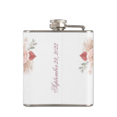 Personalisiert Boho Floral Heart White Flachmann (Rückseite)