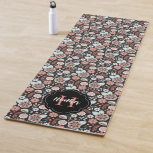 Personalisiert Boho Floral Pattern Yogamatte