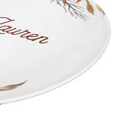 Personalisiert Boho Floral Schneidebrett (Ecke)