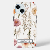 Personalisiert Boho Floral Wildblume Case-Mate iPhone Hülle (Rückseite)