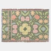 Personalisiert Boho Floral Woven Throw Blanket Decke (Vorderseite)
