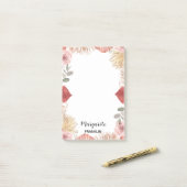 Personalisiert Boho Florals Zuhause Post-it Klebezettel (Auf Schreibtisch)