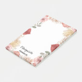 Personalisiert Boho Florals Zuhause Post-it Klebezettel (angewinkelt)