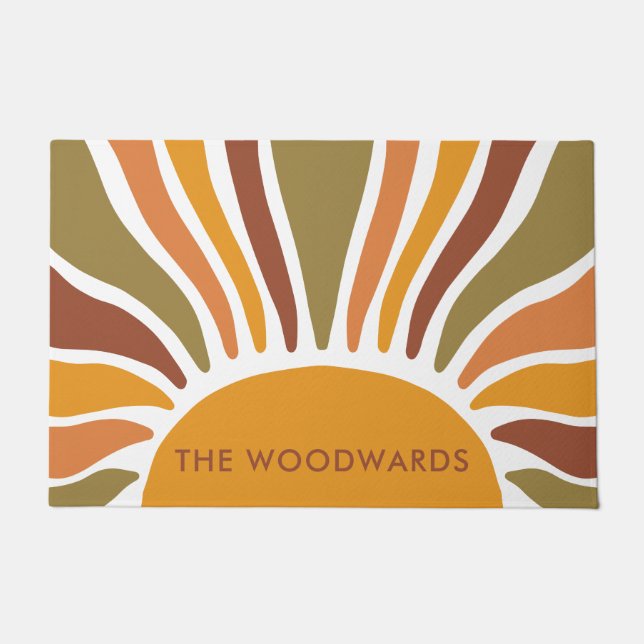 Personalisiert Boho Golden Sunrise Fußmatte (Vorderseite)