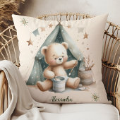 Personalisiert Boho Green Teddy Bear Kissen