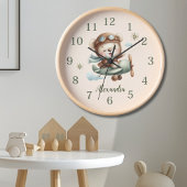 Personalisiert Boho Green Teddy Bear Uhr