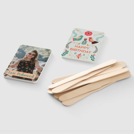 Personalisiert Boho Happy Birthday Fan Faces Fächer (Non-assembled)