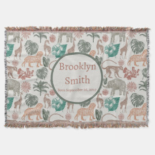 Personalisiert Boho Jungle Safari Decke