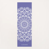 Personalisiert Boho Lila White Mandala Elegante Yogamatte (Vorderseite)