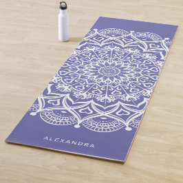 Personalisiert Boho Lila White Mandala Elegante Yogamatte