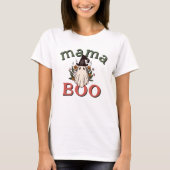 Personalisiert Boho Mama Boo Niedlich Ghost Hallow T-Shirt (Vorderseite)