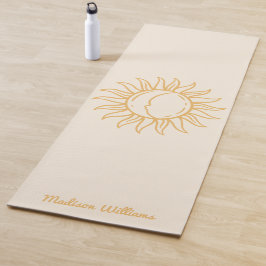 Personalisiert Boho Mystische Gelbe Sonne und Mond Yogamatte