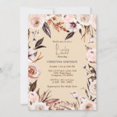 Personalisiert Boho Nature Wildblume Babydusche Einladung (Vorderseite)