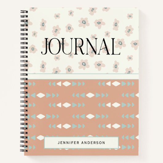 Personalisiert Boho Pastel Floral Fun Journal Notizblock (Vorderseite)