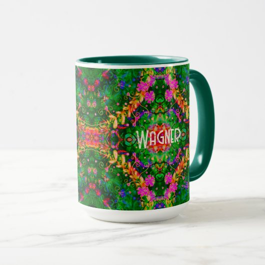 Personalisiert Boho Pattern Green Inspirivity Tass Tasse (VorderseiteRechts)