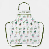 Personalisiert Boho Pflanze Pink Lady Schürze (Vorderseite)