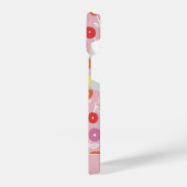 Personalisiert Boho Pink Modern Floral pattern nam iPhone Hülle (Linke Seite)